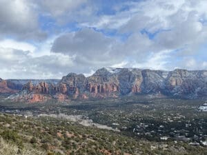 Panoramic Snow View of World Famous Sedona Red Rocks